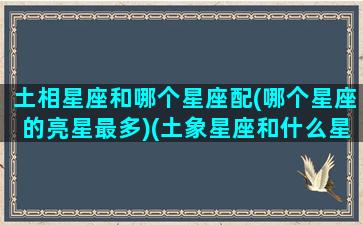 土相星座和哪个星座配(哪个星座的亮星最多)(土象星座和什么星象配)