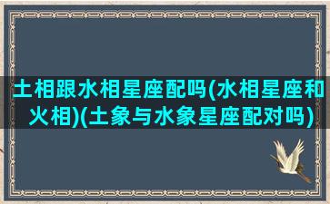 土相跟水相星座配吗(水相星座和火相)(土象与水象星座配对吗)