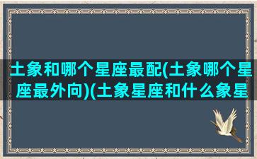 土象和哪个星座最配(土象哪个星座最外向)(土象星座和什么象星座最配)