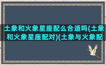 土象和火象星座配么合适吗(土象和火象星座配对)(土象与火象配吗)