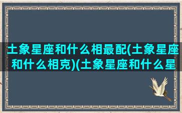 土象星座和什么相最配(土象星座和什么相克)(土象星座和什么星座最不配)