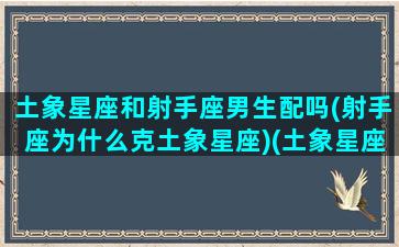 土象星座和射手座男生配吗(射手座为什么克土象星座)(土象星座和土象星座恋爱)