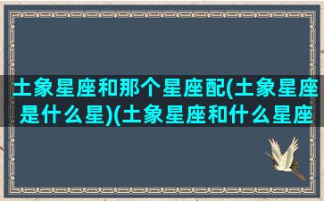 土象星座和那个星座配(土象星座是什么星)(土象星座和什么星座合得来)