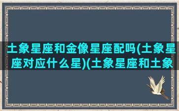 土象星座和金像星座配吗(土象星座对应什么星)(土象星座和土象好不好)