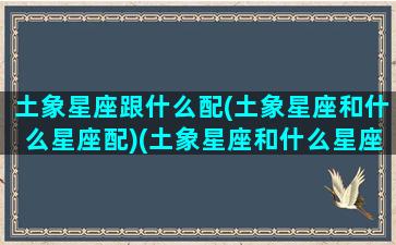 土象星座跟什么配(土象星座和什么星座配)(土象星座和什么星座相克)