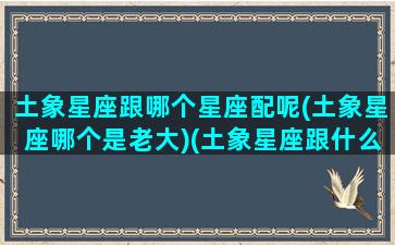 土象星座跟哪个星座配呢(土象星座哪个是老大)(土象星座跟什么星座合适)