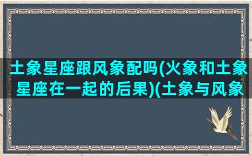 土象星座跟风象配吗(火象和土象星座在一起的后果)(土象与风象星座相处)