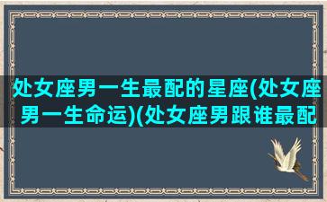 处女座男一生最配的星座(处女座男一生命运)(处女座男跟谁最配)