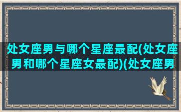 处女座男与哪个星座最配(处女座男和哪个星座女最配)(处女座男与什么星座最配对)