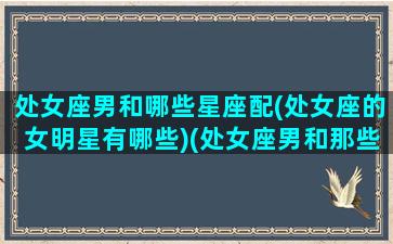 处女座男和哪些星座配(处女座的女明星有哪些)(处女座男和那些星座比较搭配)