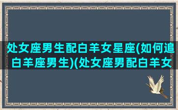 处女座男生配白羊女星座(如何追白羊座男生)(处女座男配白羊女吗)