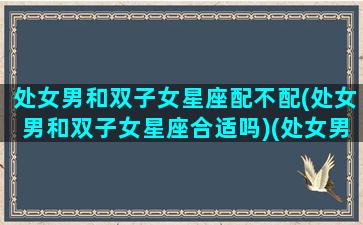 处女男和双子女星座配不配(处女男和双子女星座合适吗)(处女男和双子女配对合适吗)