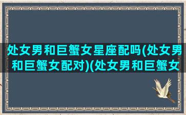 处女男和巨蟹女星座配吗(处女男和巨蟹女配对)(处女男和巨蟹女相配指数)