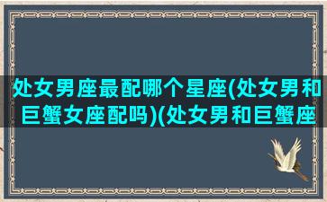 处女男座最配哪个星座(处女男和巨蟹女座配吗)(处女男和巨蟹座配对指数)