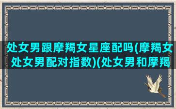 处女男跟摩羯女星座配吗(摩羯女处女男配对指数)(处女男和摩羯女最配)