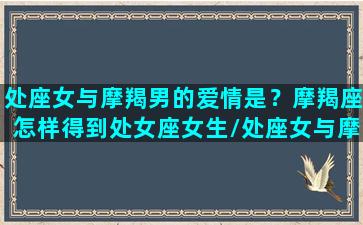 处座女与摩羯男的爱情是？摩羯座怎样得到处女座女生/处座女与摩羯男的爱情是？摩羯座怎样得到处女座女生-我的网站