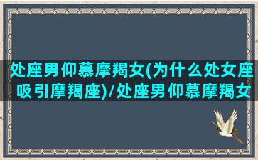 处座男仰慕摩羯女(为什么处女座吸引摩羯座)/处座男仰慕摩羯女(为什么处女座吸引摩羯座)-我的网站