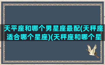 天平座和哪个男星座最配(天秤座适合哪个星座)(天秤座和哪个星座的男生最配)