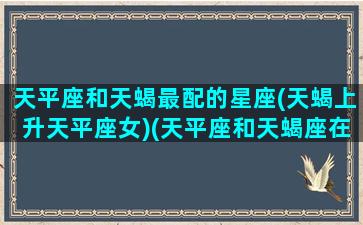 天平座和天蝎最配的星座(天蝎上升天平座女)(天平座和天蝎座在一起会怎样)