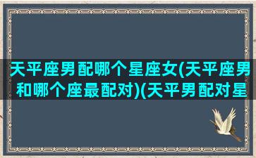 天平座男配哪个星座女(天平座男和哪个座最配对)(天平男配对星座配对)