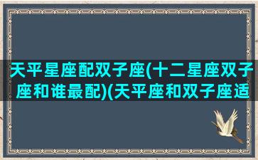 天平星座配双子座(十二星座双子座和谁最配)(天平座和双子座适合在一起吗)