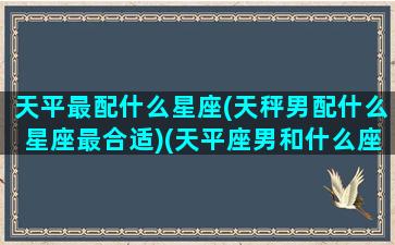 天平最配什么星座(天秤男配什么星座最合适)(天平座男和什么座最配对)