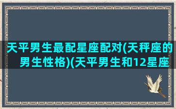 天平男生最配星座配对(天秤座的男生性格)(天平男生和12星座女生配对指数)