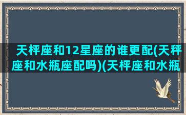 天枰座和12星座的谁更配(天秤座和水瓶座配吗)(天枰座和水瓶座合适嘛)