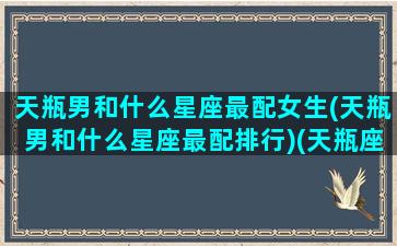 天瓶男和什么星座最配女生(天瓶男和什么星座最配排行)(天瓶座男和天瓶座女配吗)