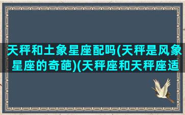 天秤和土象星座配吗(天秤是风象星座的奇葩)(天秤座和天秤座适合吗)