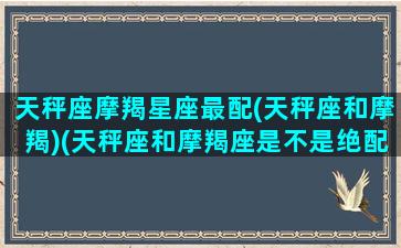 天秤座摩羯星座最配(天秤座和摩羯)(天秤座和摩羯座是不是绝配)