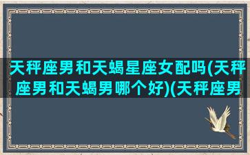 天秤座男和天蝎星座女配吗(天秤座男和天蝎男哪个好)(天秤座男和天蝎座女的婚配)