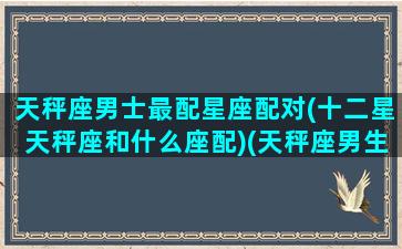 天秤座男士最配星座配对(十二星天秤座和什么座配)(天秤座男生和什么星座最配)