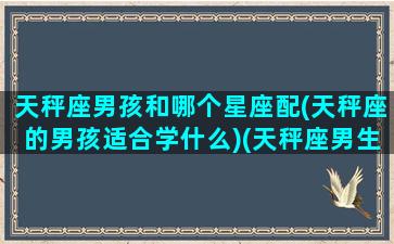 天秤座男孩和哪个星座配(天秤座的男孩适合学什么)(天秤座男生和什么星座合适)