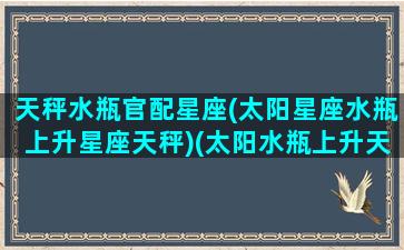 天秤水瓶官配星座(太阳星座水瓶上升星座天秤)(太阳水瓶上升天秤座冷)