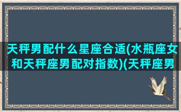 天秤男配什么星座合适(水瓶座女和天秤座男配对指数)(天秤座男和水平女配吗)