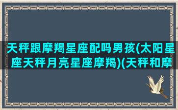 天秤跟摩羯星座配吗男孩(太阳星座天秤月亮星座摩羯)(天秤和摩羯匹配吗)