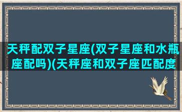 天秤配双子星座(双子星座和水瓶座配吗)(天秤座和双子座匹配度是多少)