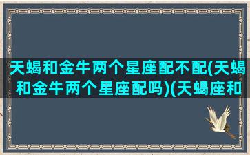 天蝎和金牛两个星座配不配(天蝎和金牛两个星座配吗)(天蝎座和金牛座在一起会怎样)