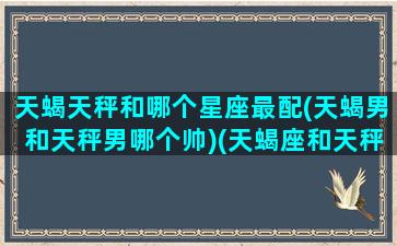 天蝎天秤和哪个星座最配(天蝎男和天秤男哪个帅)(天蝎座和天秤座男生)