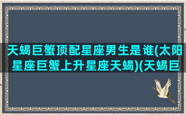 天蝎巨蟹顶配星座男生是谁(太阳星座巨蟹上升星座天蝎)(天蝎巨蟹配吗)