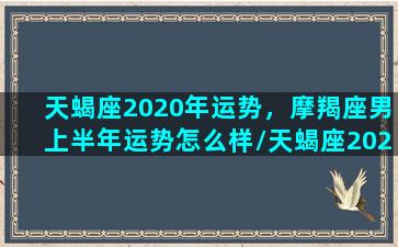 天蝎座2020年运势，摩羯座男上半年运势怎么样/天蝎座2020年运势，摩羯座男上半年运势怎么样-我的网站