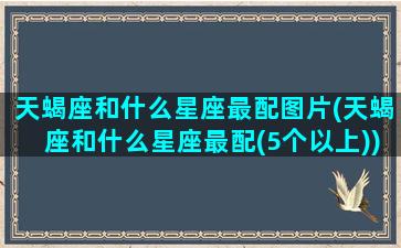 天蝎座和什么星座最配图片(天蝎座和什么星座最配(5个以上))(天蝎座和啥星座配)