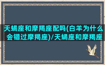 天蝎座和摩羯座配吗(白羊为什么会错过摩羯座)/天蝎座和摩羯座配吗(白羊为什么会错过摩羯座)-我的网站