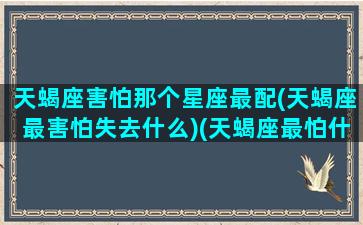 天蝎座害怕那个星座最配(天蝎座最害怕失去什么)(天蝎座最怕什么星座的人)