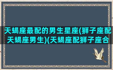 天蝎座最配的男生星座(狮子座配天蝎座男生)(天蝎座配狮子座合适吗)