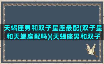 天蝎座男和双子星座最配(双子星和天蝎座配吗)(天蝎座男和双子座男默契程度)