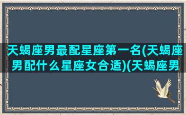 天蝎座男最配星座第一名(天蝎座男配什么星座女合适)(天蝎座男配什么星座女最好)