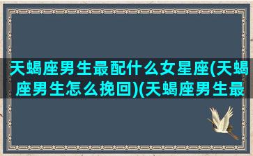 天蝎座男生最配什么女星座(天蝎座男生怎么挽回)(天蝎座男生最配哪个星座的女生)