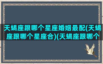 天蝎座跟哪个星座婚姻最配(天蝎座跟哪个星座合)(天蝎座跟哪个星座比较般配)